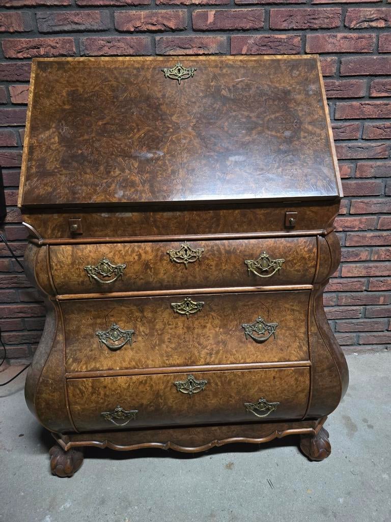 Secretaire barokstijl, met wortelnotenfineer, Antiek en Kunst, Antiek | Meubels | Kasten, Ophalen
