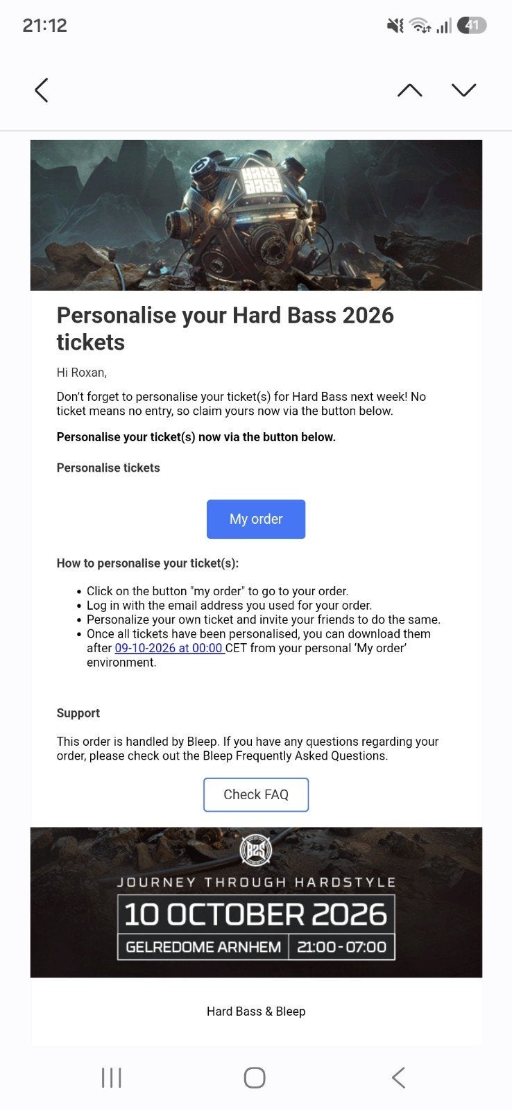 2 x ticket en 1 x locker Hard Bass Gelredome 10 oktober 2026, Tickets en Kaartjes, Eén persoon, Overige soorten
