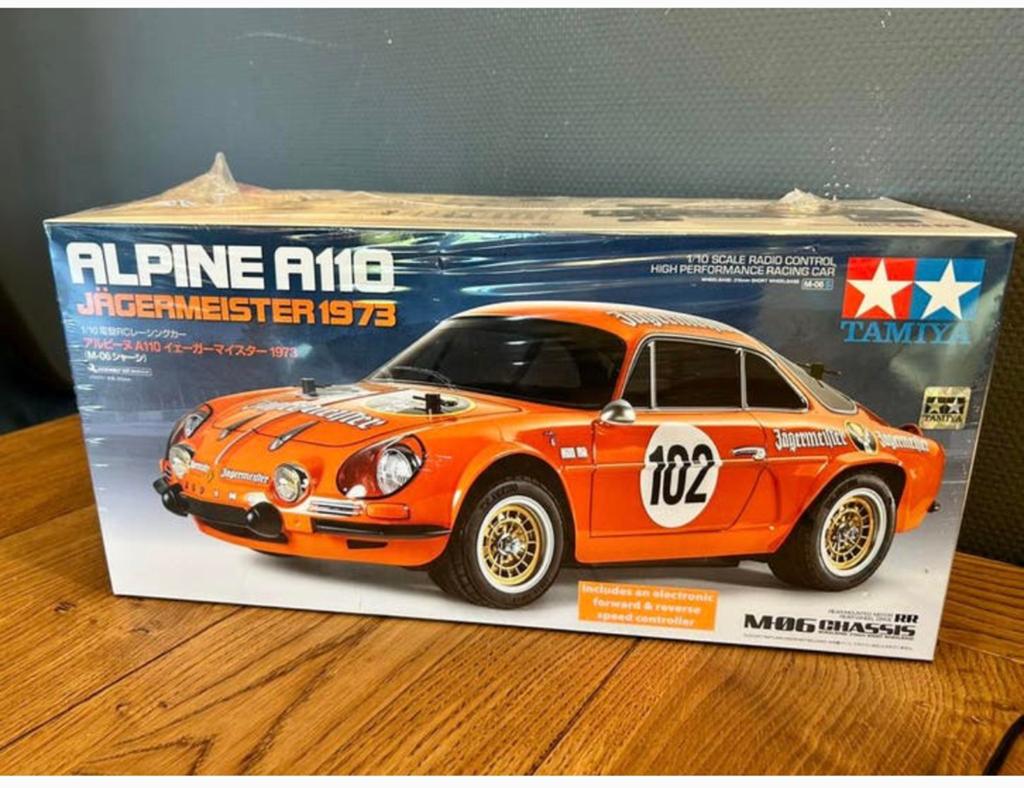 Tamiya 1:10 Renault Alpine Jägermeister nieuw, Elektro, Nieuw, Ophalen of Verzenden, Schaal 1:10