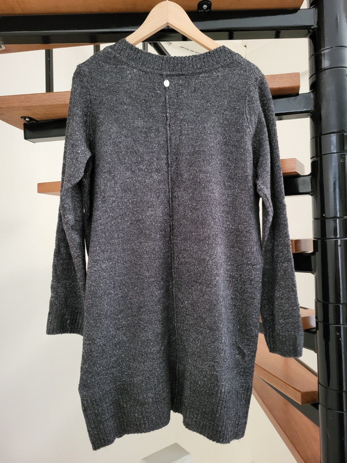 Donkergrijze gebreide trui/ jurk van Cotton Club, maat L, Maat 42/44 (L), Ophalen of Verzenden, Cotton Club, Grijs