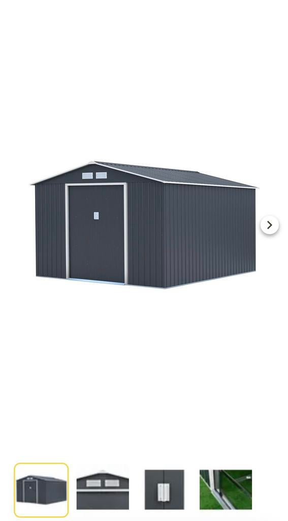 Tuinhuisje Metaal "vegas" - 8,83 M² - Grijs, Tuin en Terras, Tuinhuizen, Tuinhuis, Nieuw, Zonder ramen, Metaal