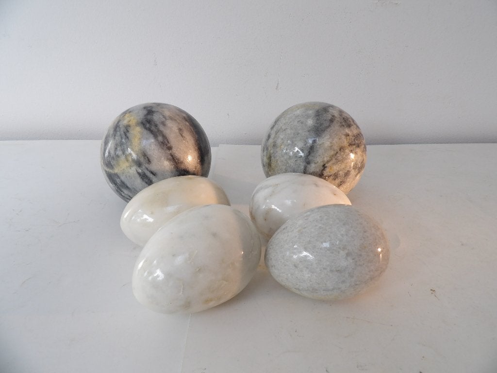 Italiaanse Bollen marmer, 80er jaren, grijs/wit, Ophalen of Verzenden