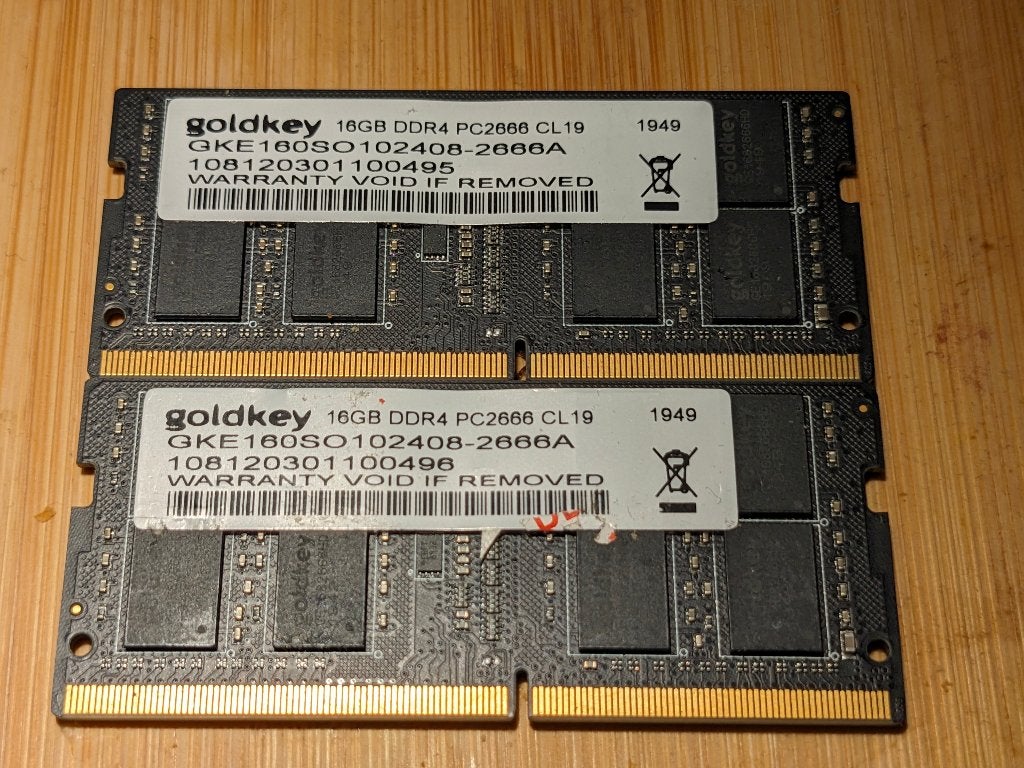 Goldkey 32GB (2x16GB) DDR4 SO-DIMM 2666MHz RAM Kit, Computers en Software, RAM geheugen, Gebruikt, 32 GB, DDR4, Ophalen of Verzenden