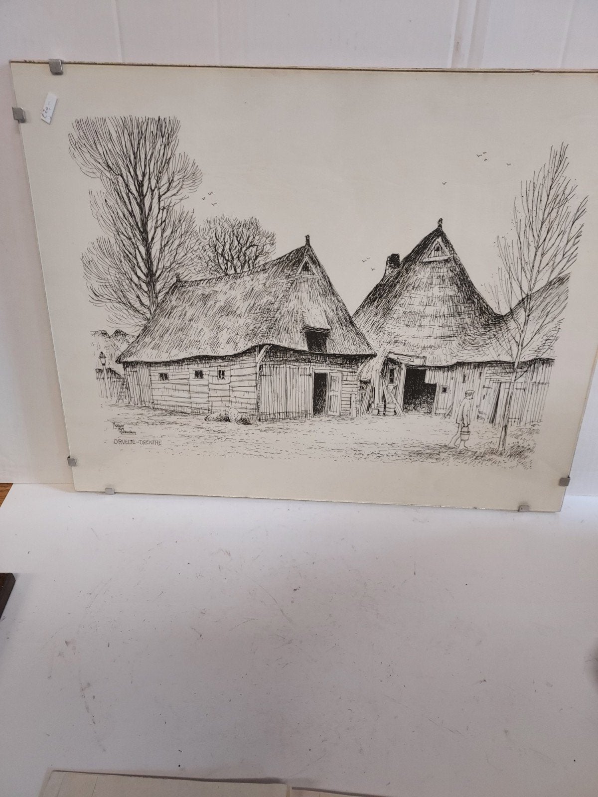 Tekening van Orvelte Drenthe, Antiek en Kunst, Ophalen