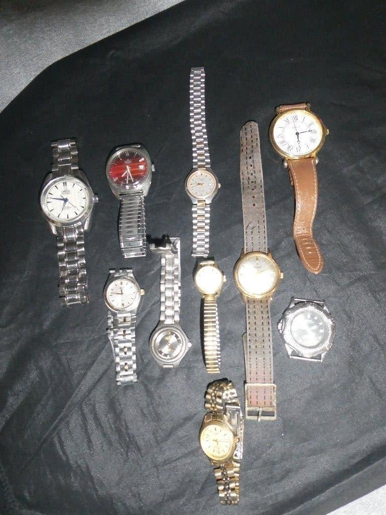 partij oude horloges 10 stuks, Overige merken, Gebruikt, Polshorloge, Ophalen of Verzenden