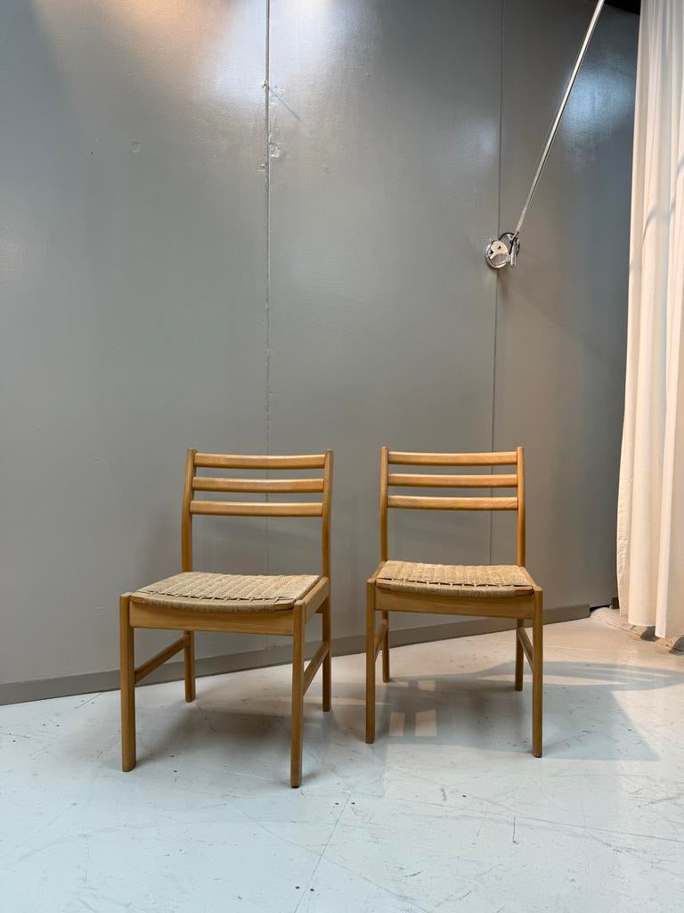 Set van 2 vintage Papercord stoelen van Poul Volther, Ophalen