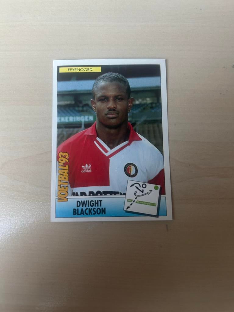Voetbal '93 Panini Plaatje Dwight Blackson Feyenoord, Hobby en Vrije tijd, Stickers en Plaatjes, Ophalen of Verzenden, Zo goed als nieuw