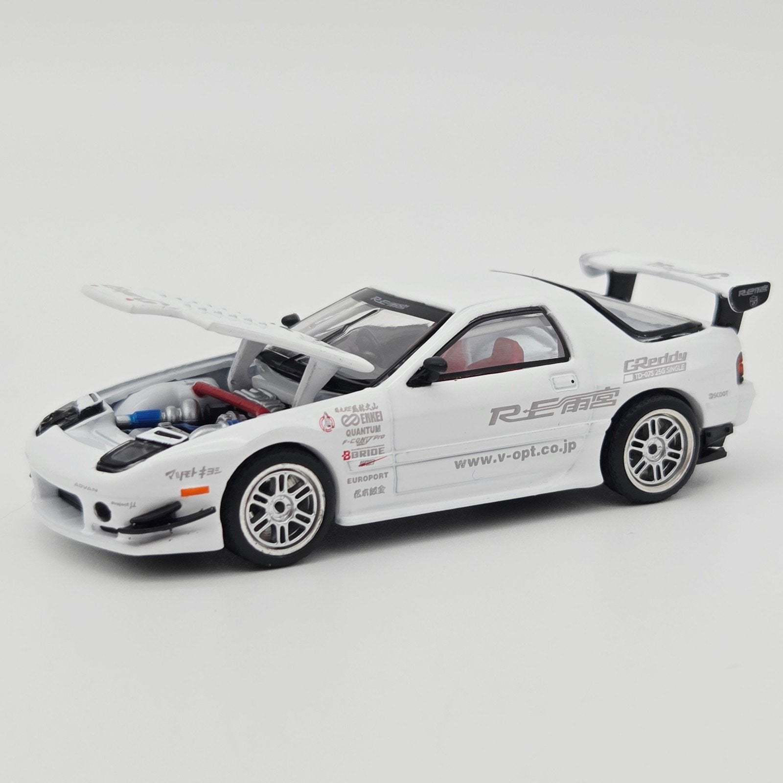Pop Race – Mazda RX7 FC3S Re-Amemiya, white, Hobby en Vrije tijd, Mymodelcar@outlook.com, Auto, Ophalen of Verzenden, Pop Race