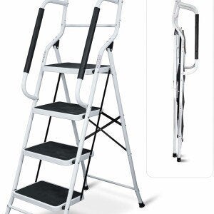 Aidapt Opstapkruk Leuning Met 4 treden seniorentrap - Wit, Ophalen, Nieuw, Ladder, Minder dan 2 meter