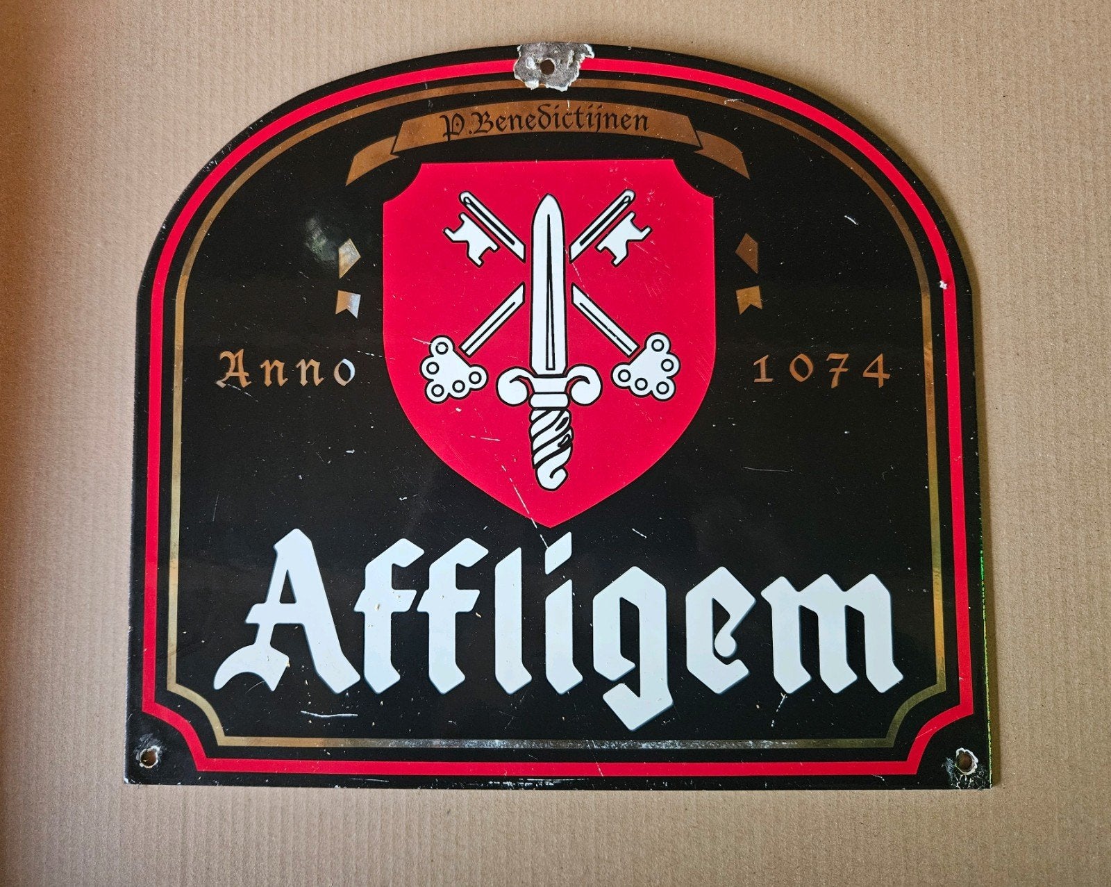 Emaille reclamebord Affligem, Ophalen of Verzenden