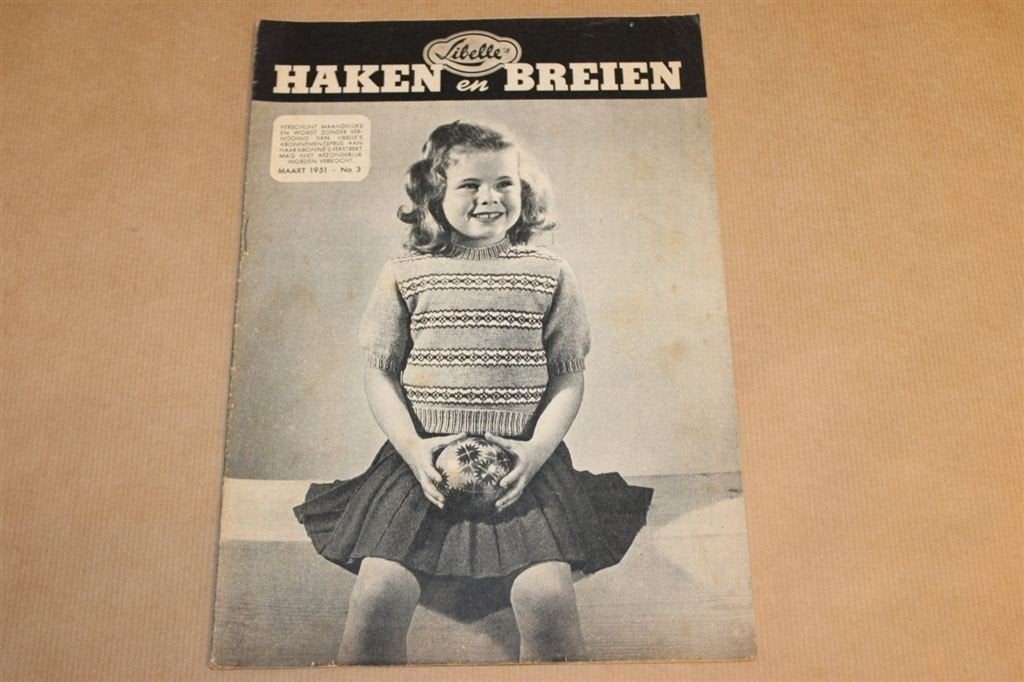 Vintage magazine - Libelle - Haken en Breien - No. 3 - 1951, Ophalen of Verzenden, 1940 tot 1960, Knipsel(s)