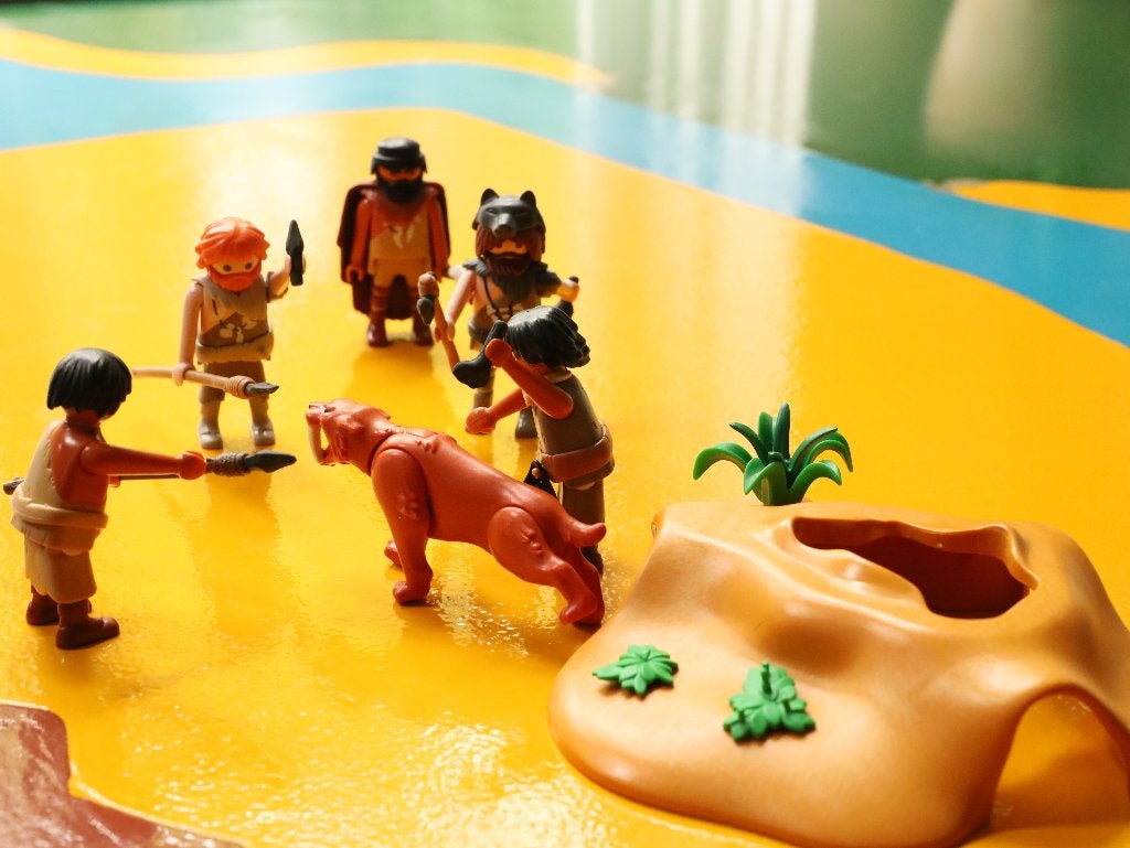 Playmobil Oermensen vs. Sabeltandtijger Set, Gebruikt, Complete set, Figuren, Historisch