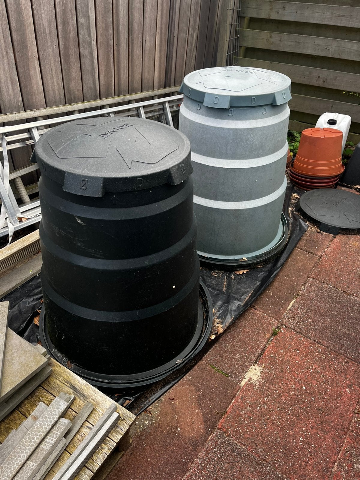 Compost tonnen, Ophalen, Gebruikt