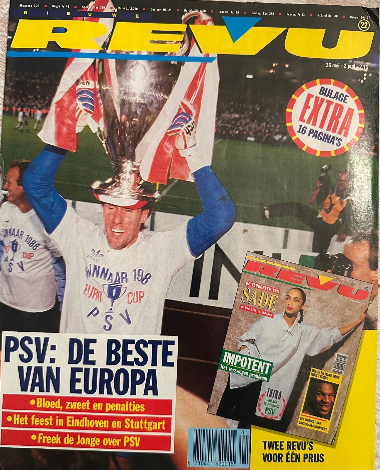 Nieuwe Revu bijlage - PSV wint Europa Cup I, Ophalen of Verzenden, Gelezen, Sport en Vrije tijd
