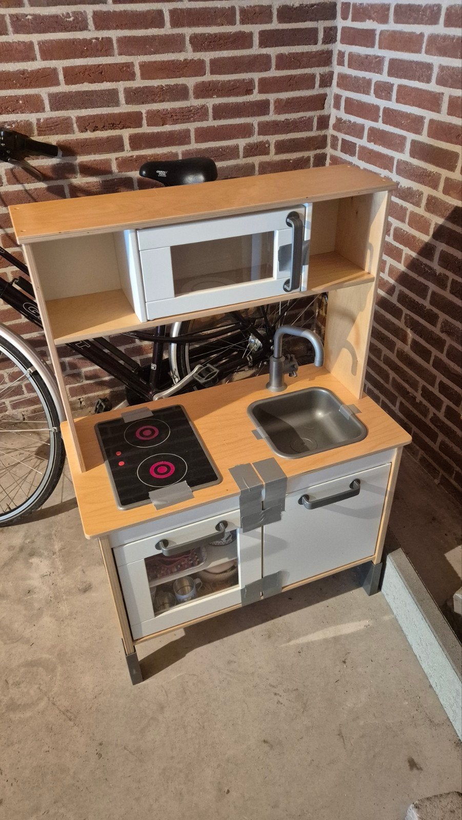 Houten speelkeuken met accessoires, Ophalen, Zo goed als nieuw, Hout, Speelkeuken