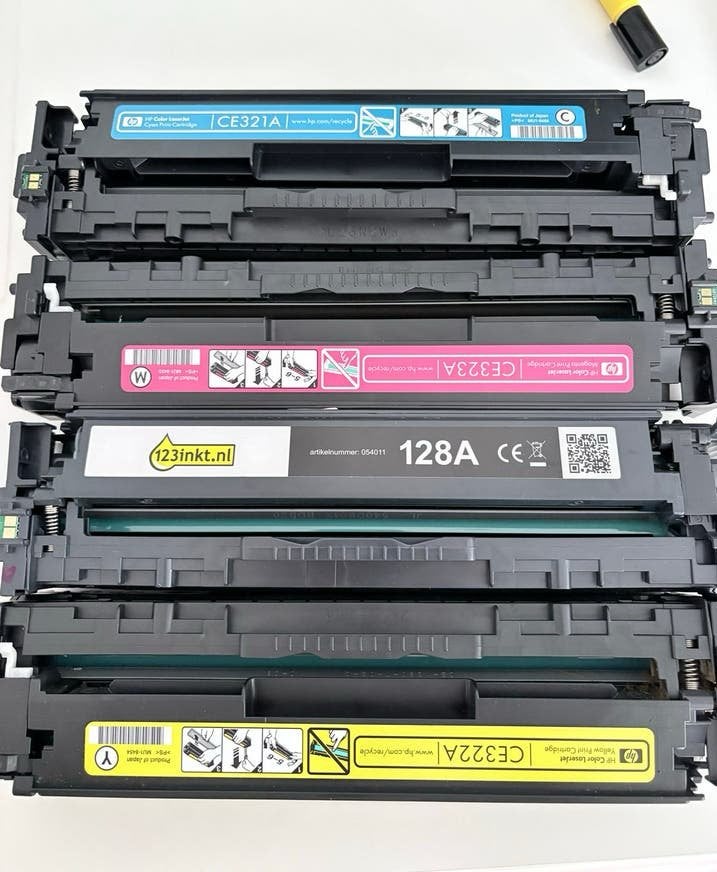 HP CE321A, CE322A, CE323A en 128A toners, Ophalen, Gebruikt, Overige typen