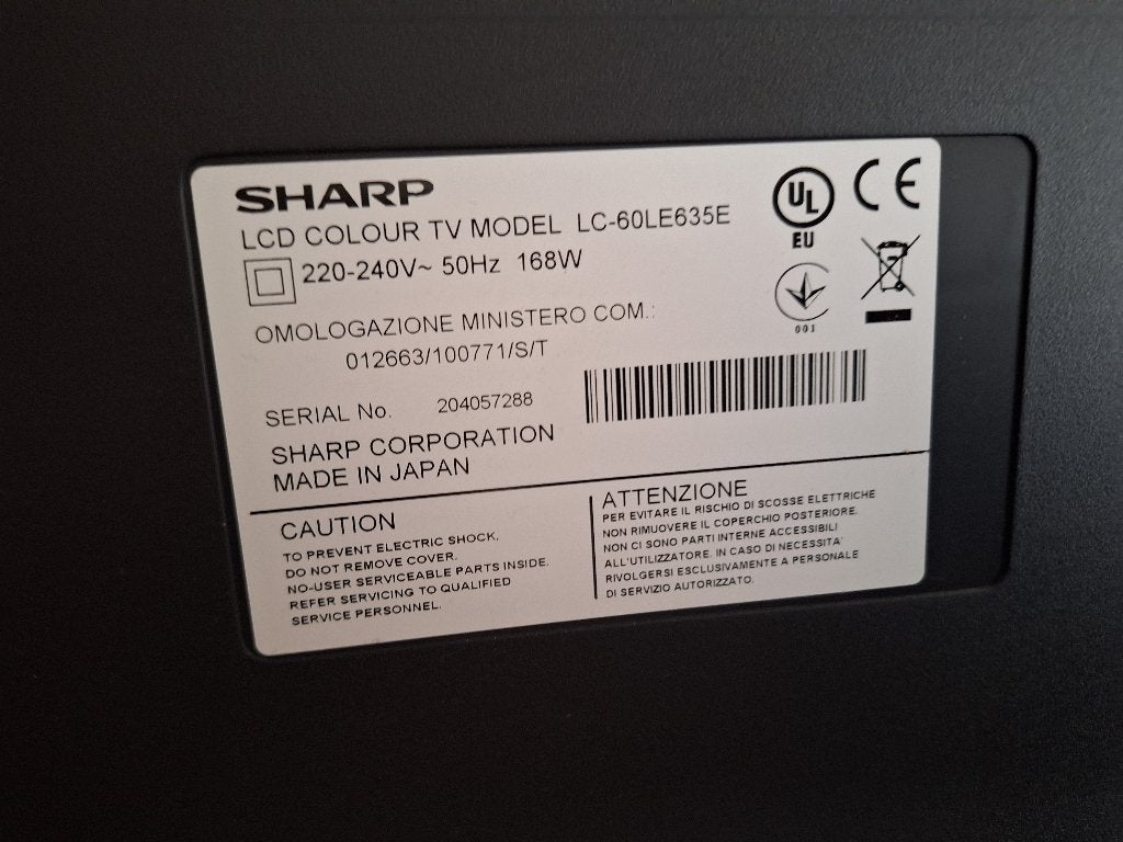 Breedbeeld TV van SHARP, Ophalen, 100 cm of meer, 50 Hz, Sharp