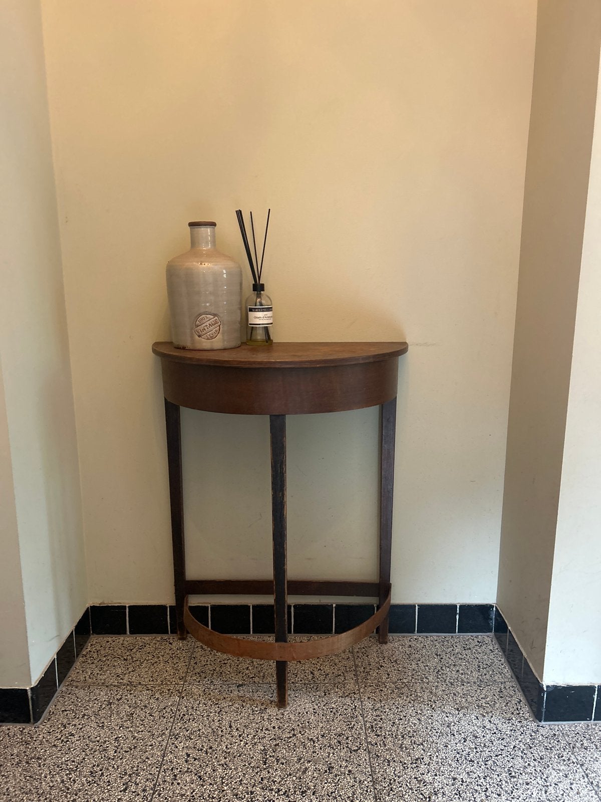 Antieke Halve Maan Console Tafel - Hout, Ophalen