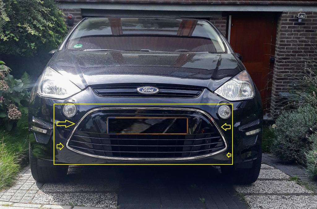 Grill Ford S Max FACELIFT 10-14 bumpergrille AM21-17B968, Auto-onderdelen, Gebruikt, Voor, Ophalen of Verzenden, Ford