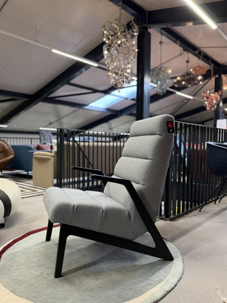 Showmodel Rolf Benz 580 Fauteuil blauw stof design stoel, Nieuw, 75 tot 100 cm, Ophalen of Verzenden, Stof