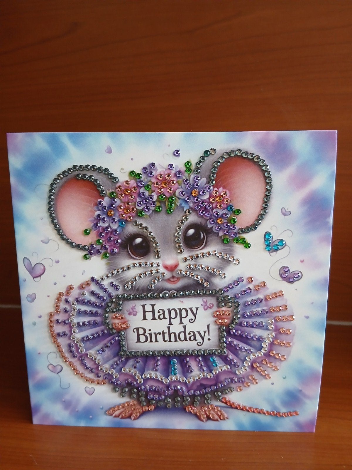 Kaart happy birthday muis diamond painting 16 = 1,00, Hobby en Vrije tijd, Kaarten | Zelfgemaakt, Ophalen of Verzenden, Nieuw