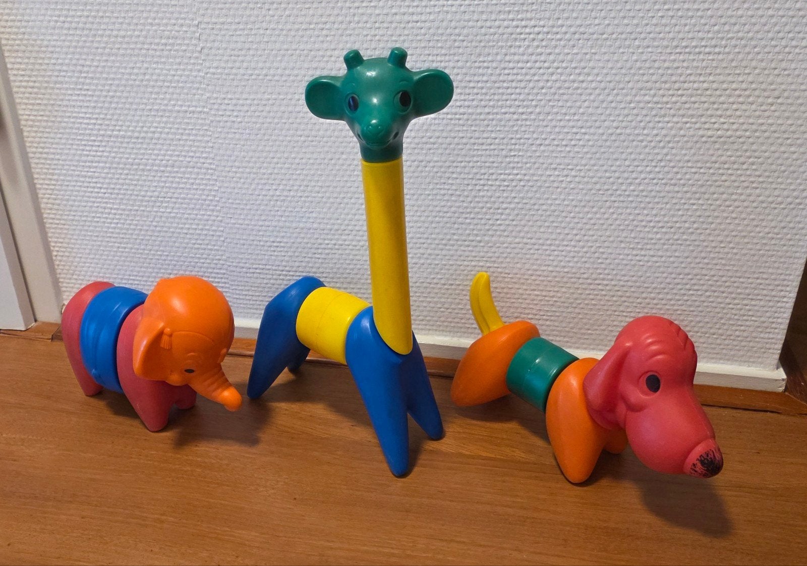 Vintage tupperware dierenspeelgoed (giraf, olifant, hond), Ophalen, Gebruikt, Jongen of Meisje