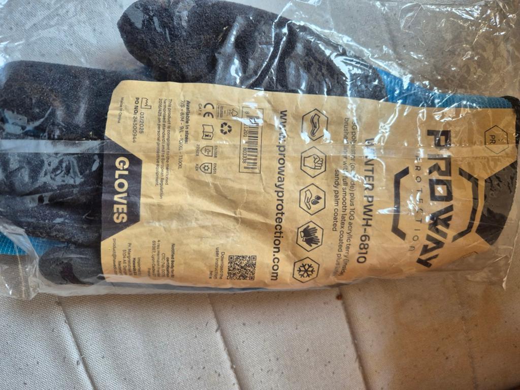 PROWAY Winter Werkhandschoenen PWH-6810 - Maat 9 (L), Doe-het-zelf en Verbouw, Veiligheidskleding, Ophalen, Nieuw