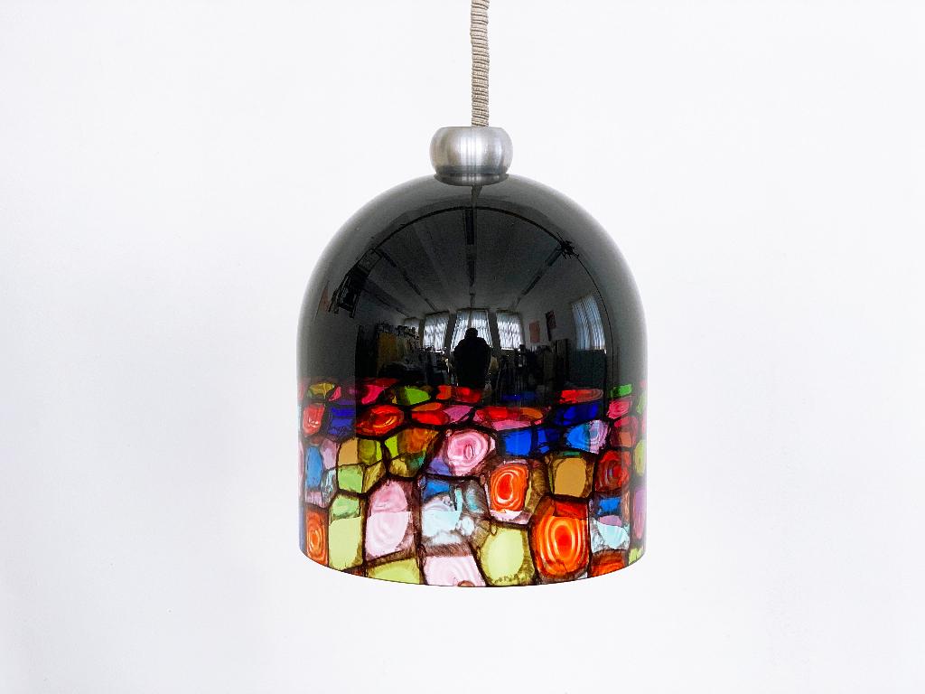 Vintage hanglamp Leucos Massari glas Murano Italiaans design, Ophalen, Gebruikt, Glas, Nvt