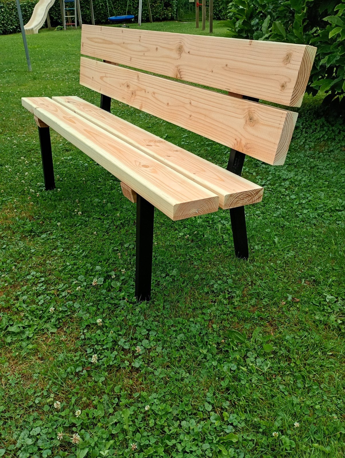 Industriële Douglas Tuinbank met Stalen Poten 150cm, Ophalen, Nieuw, Hout