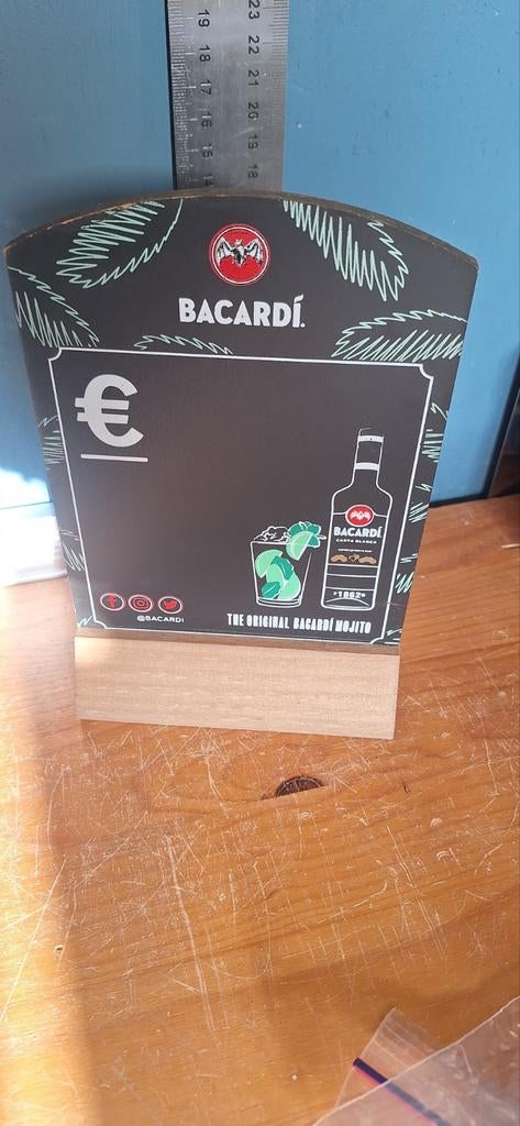 Bacardi tafelstandaard krijtbordje (12.11), Gebruiksvoorwerp, ., Ophalen of Verzenden, Zo goed als nieuw