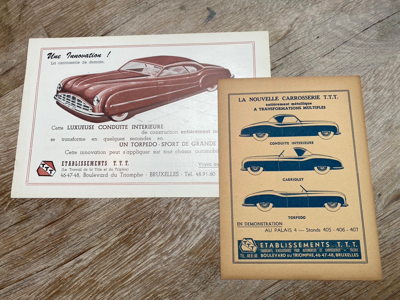 Citroën Traction Avant met TTT carrosserie brochures, Ophalen of Verzenden, Citroën