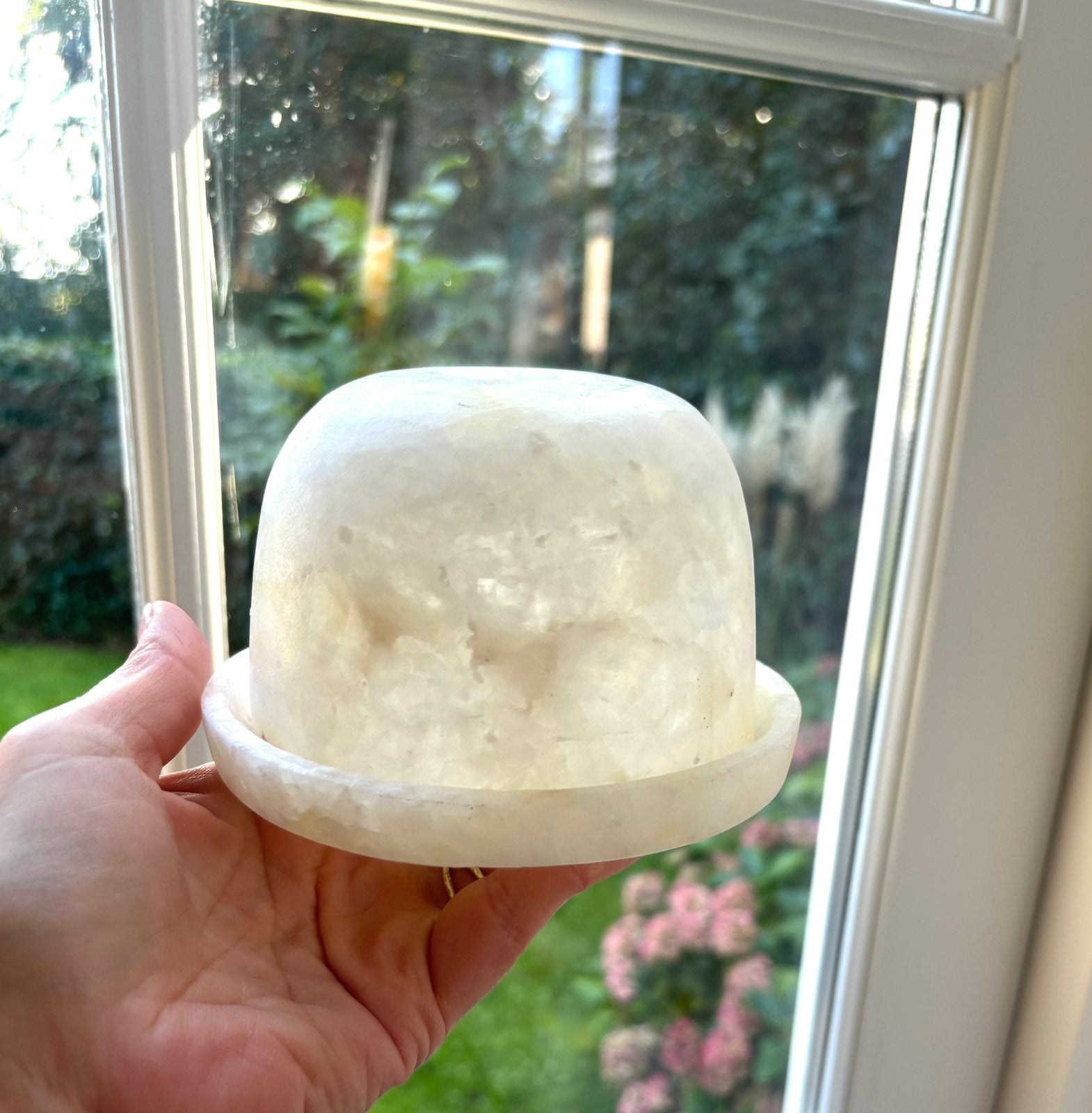Alabaster waxinelichthouder wit uit Egypte, Verzamelen, Ophalen of Verzenden