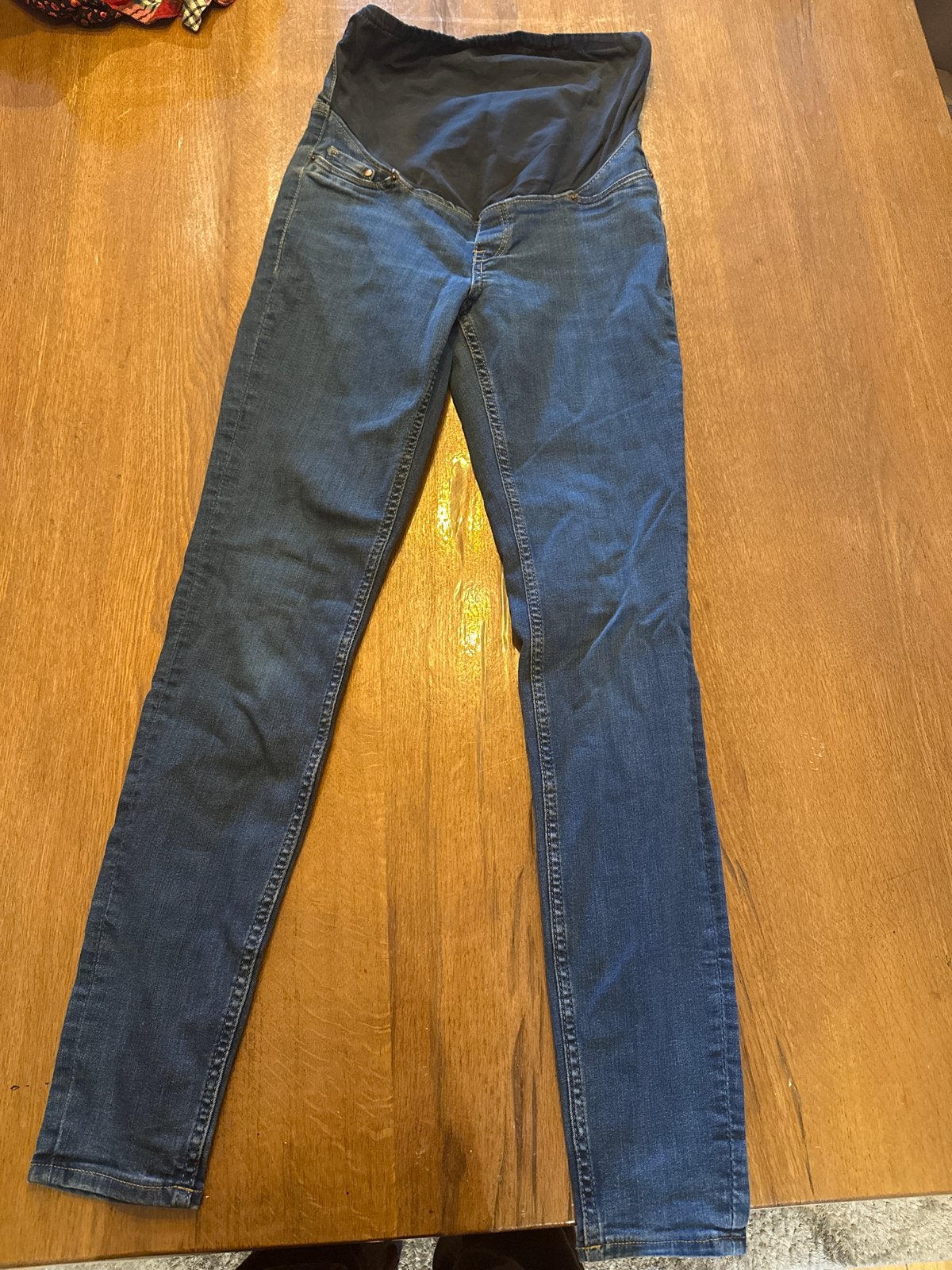 H&M Mama Super Skinny zwangerschapsjeans, Kleding | Dames, Blauw, Ophalen of Verzenden, Zo goed als nieuw, Maat 36 (S)