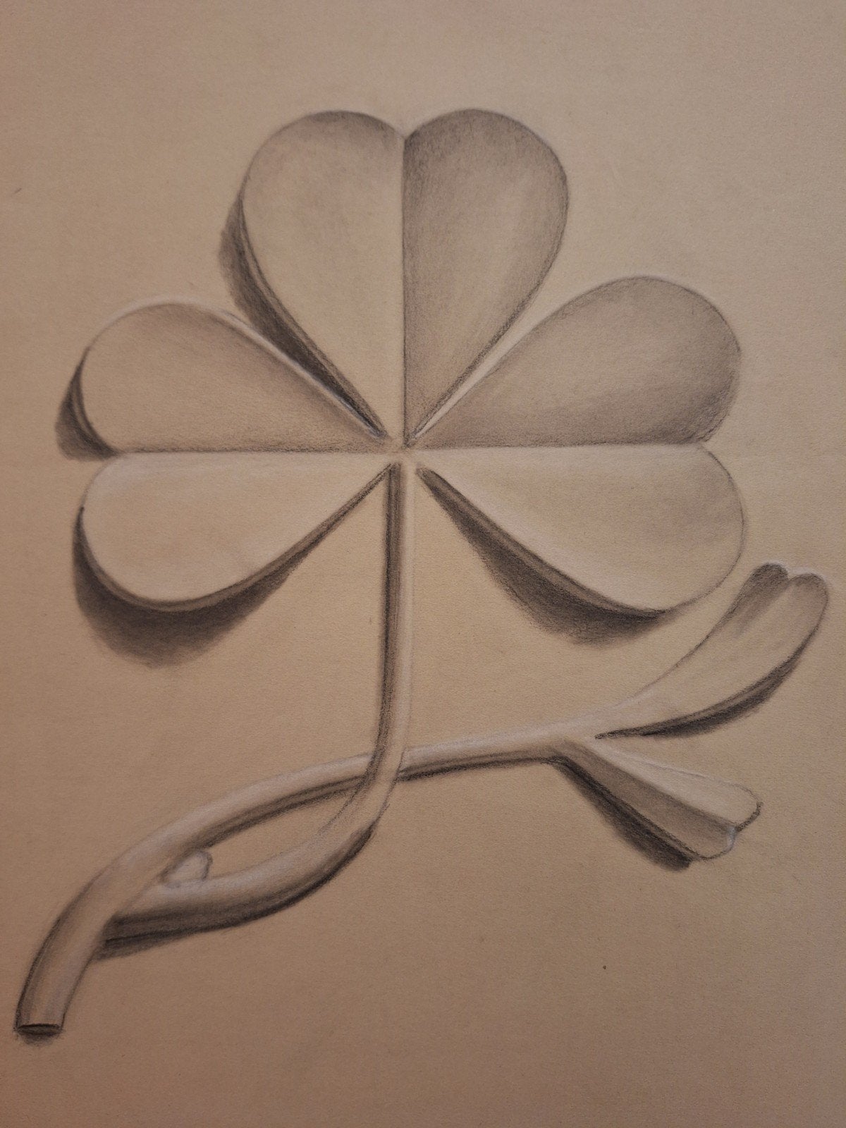 Pasteltekening Klaver door A.A. van Mourik, 7 dec 1887, Ophalen of Verzenden, Tekening, Pasteltekening, Origineel