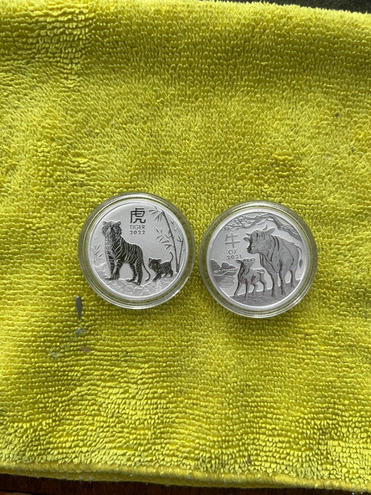 Australia 🇨🇰Lunar 3 : 1/2 ox 🐂en 1/2 Tijger .🐅, Ophalen of Verzenden, Zilver