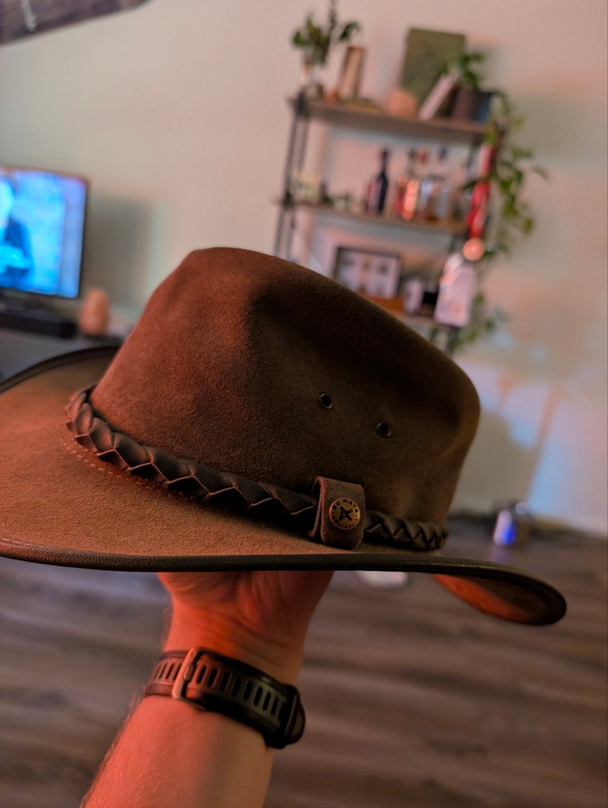 BC Hats Australische Leren Hoed - Maat M, Ophalen of Verzenden, Zo goed als nieuw, BC Hats, Hoed