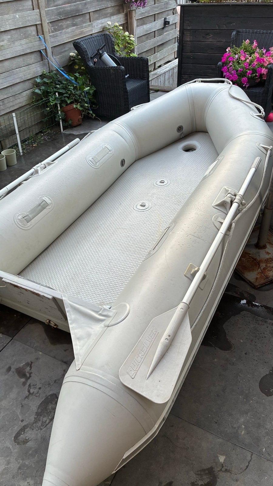 Quicksilver 330 Airdeck rubberboot, Ophalen, Gebruikt, Peddels, Airdeck