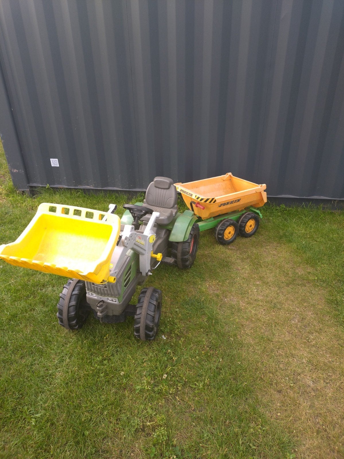 Kinder tractor met voorlader en aanhanger, Ophalen, Gebruikt