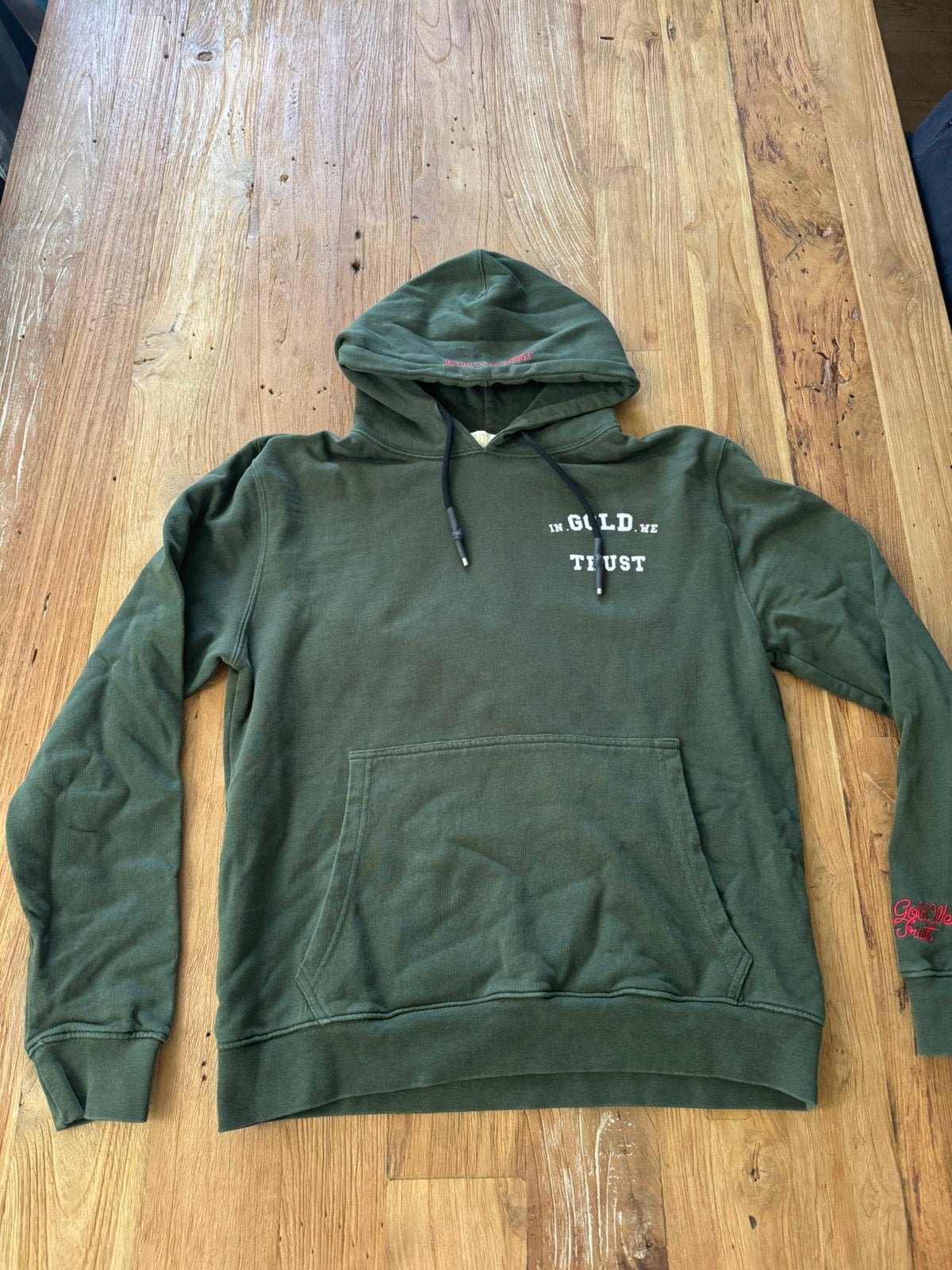 In gold we trust trui Maat S, Kleding | Heren, Ophalen of Verzenden, Zo goed als nieuw, Maat 46 (S) of kleiner, Groen