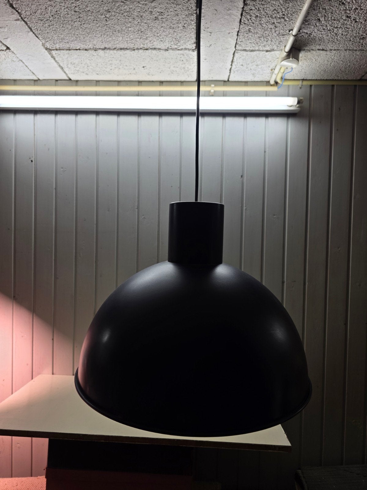 Jo Hammerborg fog morup bunker industriele blauwe hanglamp, Gebruikt, Vintage, Metaal, E27 (groot)