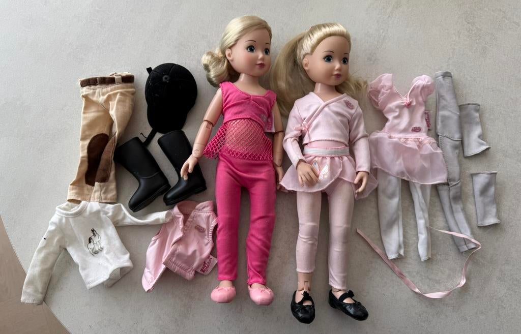 Jolina ballerina poppen met extra kleding, Ophalen of Verzenden, Gebruikt, Babypop