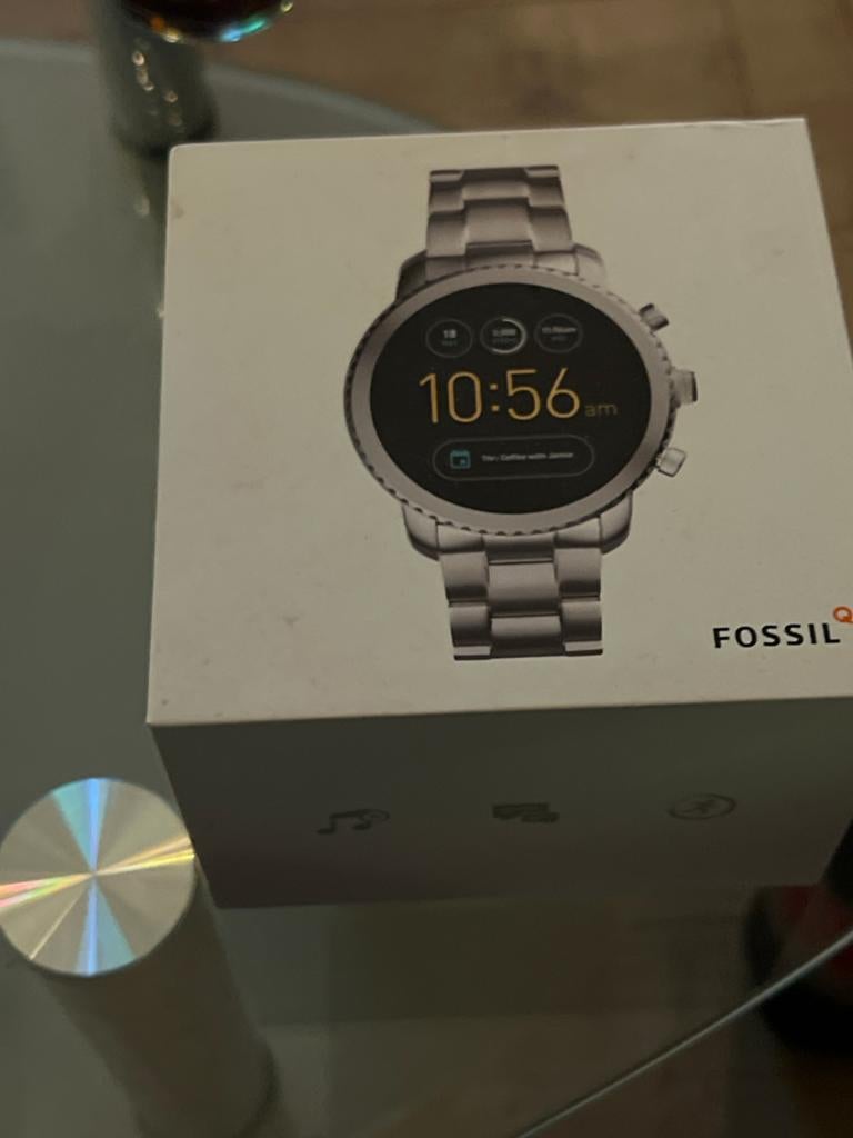 Fossil Q Explorist HR Gen 4 Smartwatch - Zilver, Sieraden, Tassen en Uiterlijk, Smartwatches, Ophalen, Hartslag, Zo goed als nieuw