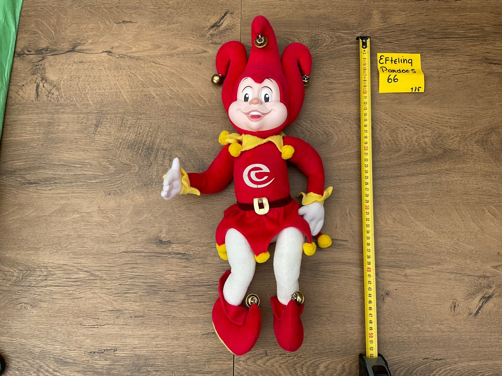 Zgan, niet kapot, grote Efteling Pardoes pop 50cm, Verzamelen, Ophalen, Zo goed als nieuw, Beeldje of Poppetje