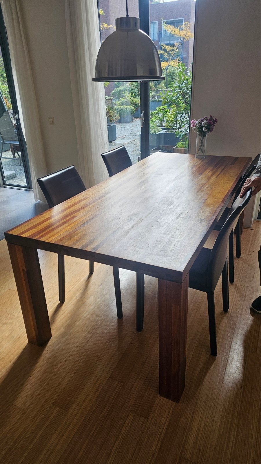 massief houten eettafel - luxe eiken robuste tafel, Ophalen of Verzenden, Rechthoekig, 200 cm of meer, 50 tot 100 cm
