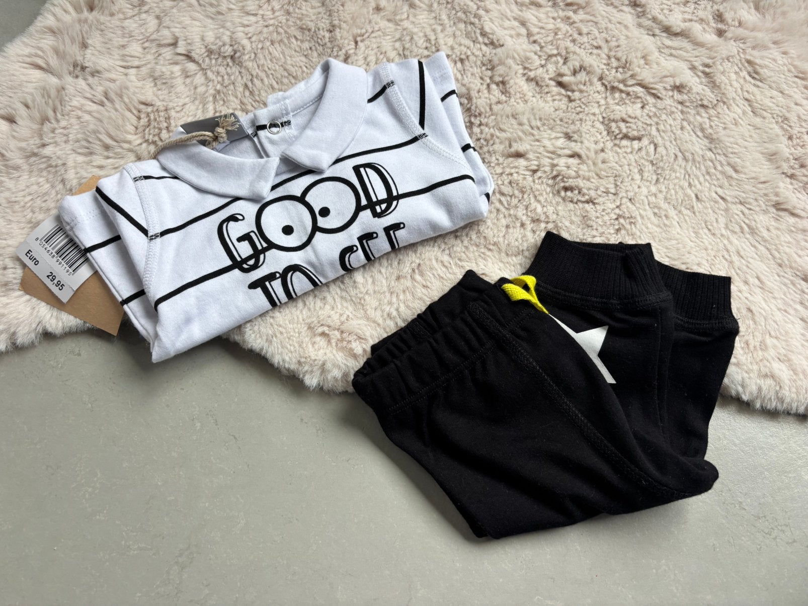 Nieuw MBK setje longsleeve & broekje zwart/wit maat 62, Kinderen en Baby's, Ophalen of Verzenden, Nieuw, Jongetje of Meisje