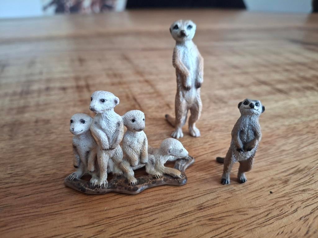 Schleich set stokstaartjes, Verzamelen, Dierenverzamelingen, Ophalen of Verzenden, Zo goed als nieuw, Paard, Beeldje of Figuurtje