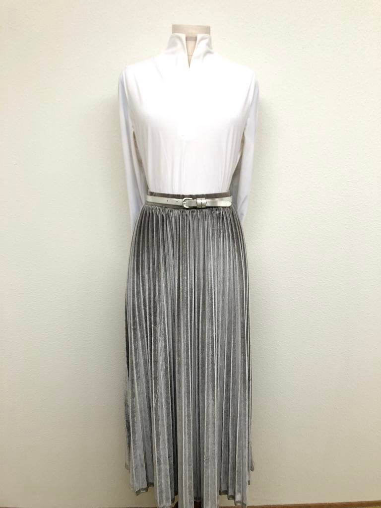 ROK mt38/M JOSEPHINE & CO plissé zilverkl chique/sportief, Kleding | Dames, Rokken, Maat 38/40 (M), Verzenden, Zo goed als nieuw