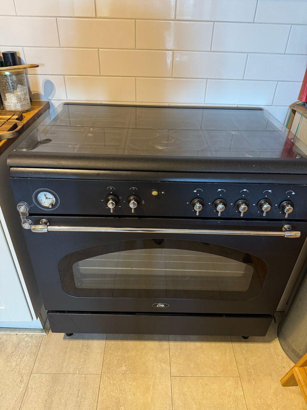 ETNA Fornuis met Gas Kookplaat en Oven - Zwart, Ophalen, 60 cm of meer, Gas, Vrijstaand
