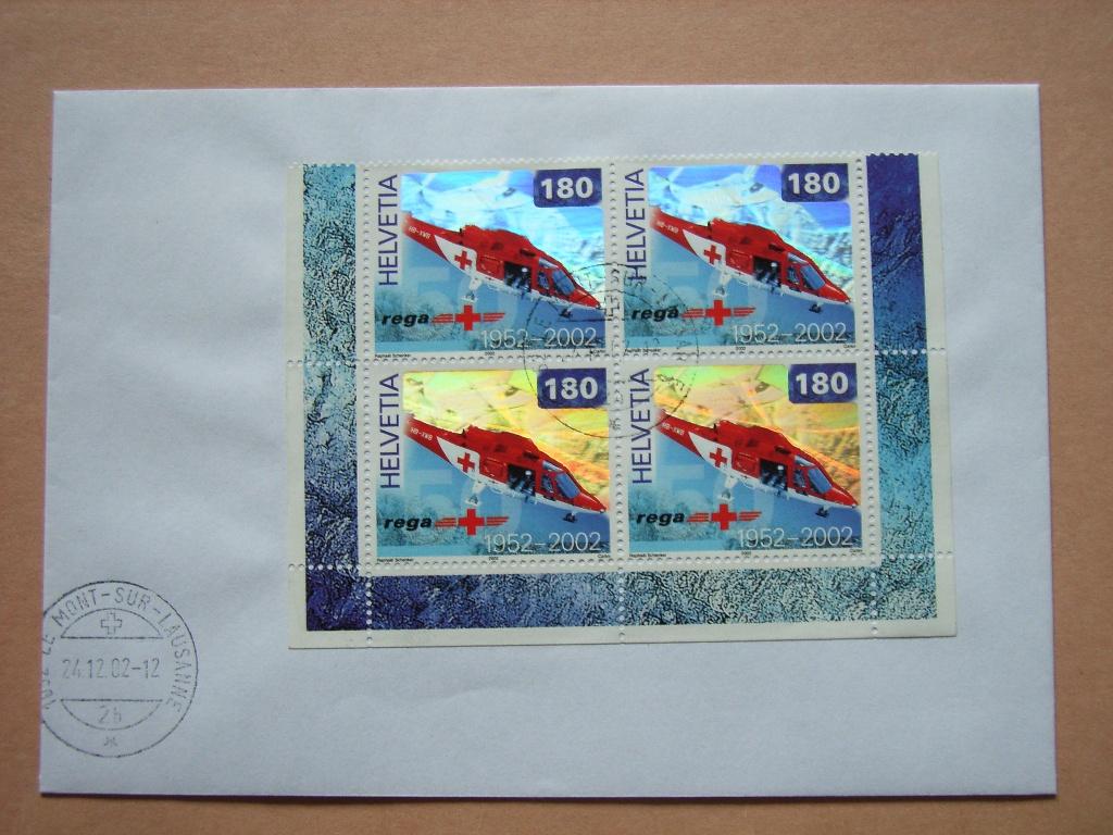 BL   Zwitserland brief met Blok 4x 1784, Postzegels en Munten, Ophalen of Verzenden, Envelop