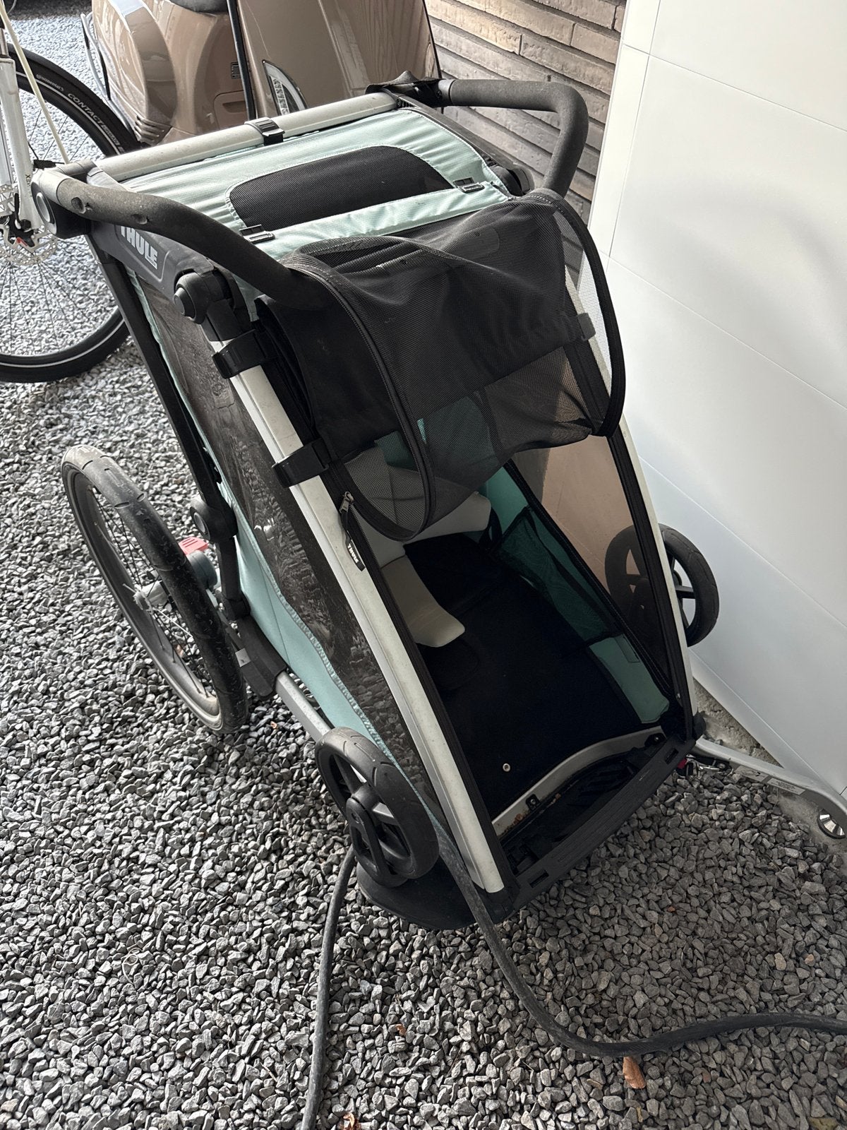 Thule Chariot Cross 1 fietskar kinderwagen incl babysling, Overige merken, Gebruikt, Luchtbanden, Ophalen of Verzenden